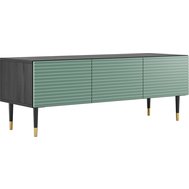 Trojdverový TV stolík IMPERIAL - čierna/pistáciovo zelená 01