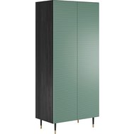 Dvojdverová šatníková skriňa IMPERIAL - čierna/pistáciovo zelená 01
