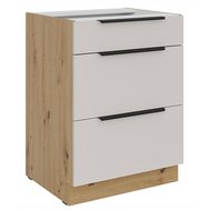 Spodná skrinka so zásuvkami Solea 60 D 3S BB – kašmír/dub artisan 01