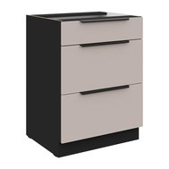 Spodná skrinka so zásuvkami 60 D Arona - kašmír/čierny mat 01