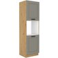 Vysoká skříňka na vestavnou troubu Luna 60 DP-210 2F - dub artisan/šedá
