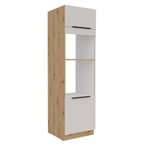 Skriňa na vstavanú rúru a mikrovlnku Solea 60 DPM-210 2F - kašmír/dub artisan 01