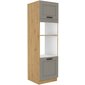 Vysoká skriňa pre vstavanú rúru a mikrovlnku Luna 60 DPM-210 2F -dub artisan/šedá