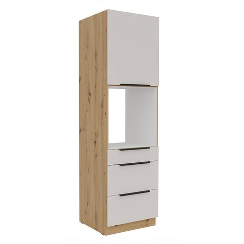 Skriňa na vstavanú rúru so zásuvkami Solea 60 DPS-210 3S1F – kašmír/dub artisan 01