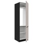 Vysoká skrinka Arona na vstavanú chladničku - kašmír/čierny mat 02