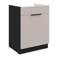 Drezová skrinka so zásuvkou 60 ZL Arona - kašmír/čierny mat 01