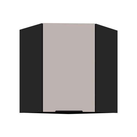 Horná rohová skrinka Arona - kašmír/čierny mat 01