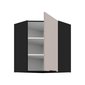 Horná rohová skrinka Arona - kašmír/čierny mat 02