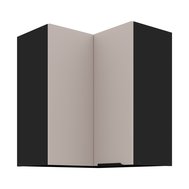 Rohová horná skrinka Arona - kašmír/čierny mat 01