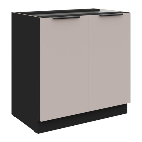 Dvojdverová spodná skrinka 80 D Arona - kašmír/čierny mat 01