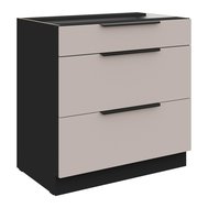 Spodná skrinka so zásuvkami 80 D Arona - kašmír/čierny mat 01