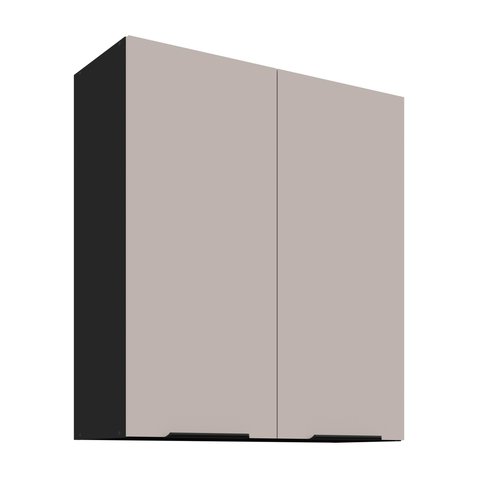 Vysoká horná dvojdverová skriňa 80 G-90 Arona - kašmír/čierny mat 01