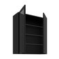 Vysoká horná presklená skrinka Siena - čierny mat - 02