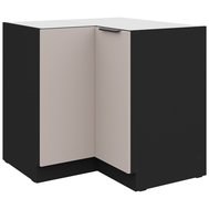 Spodná rohová kuchynská skrinka Arona - kašmír/čierny mat 01