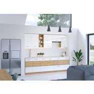 Moderná kuchyňa Artisan 280 cm - dub artisan / biely lesk