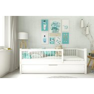 Drevená detská posteľ Axel bis s úložným priestorom - 90 x 200 / biela01