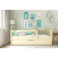 Drevená posteľ s úložným priestorom Axel bis - 90 x 200 / prírodná  01