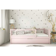 Borovicová posteľ Axel bis2 s prístelkou - 70 x 140 / ružová 01