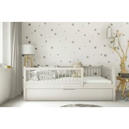 Jednolôžková posteľ Axel bis2 z masívu borovice s prístelkou - 80 x 160 / svetlosivá 01