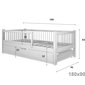 Drevená detská posteľ Axel bis2 s prístelkou - 90 x 180 / biela 03