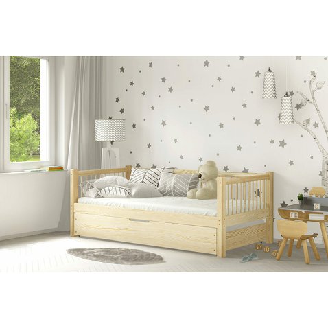 Drevená posteľ s prístelkou Axel bis2 - 90 x 200 / prírodná 01