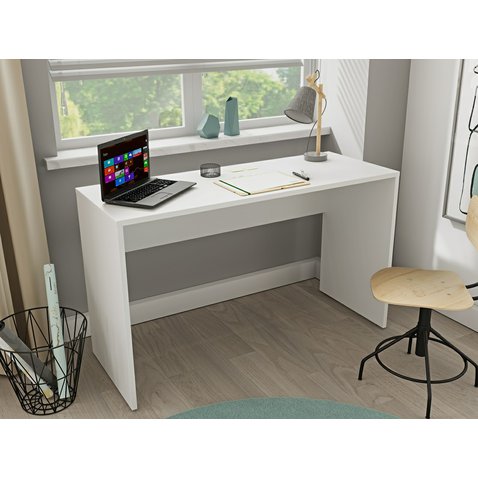Písací stôl Agapi – matná biela, minimalistický dizajn 01