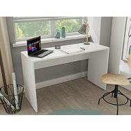 Písací stôl Agapi – matná biela, minimalistický dizajn 01
