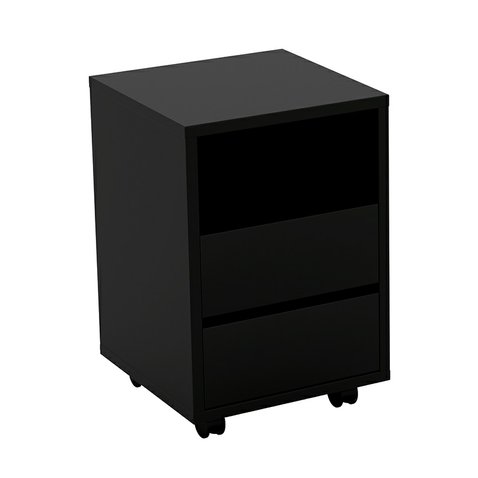 Šuplíkový kontajner Agapi – čierny mat, 2 zásuvky, minimalistický dizajn 01