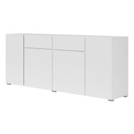 Priestranná komoda Asymetric 195 cm v bielom mate 01