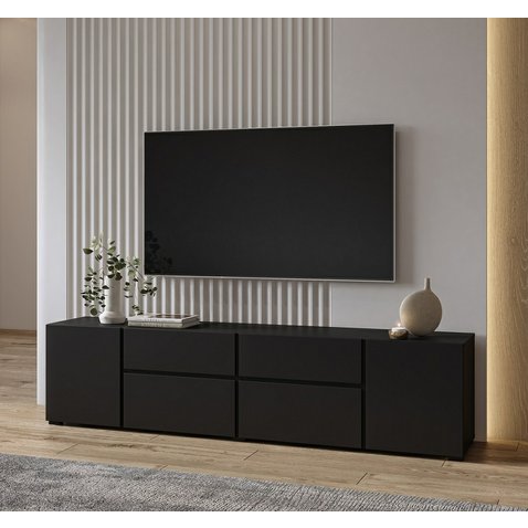 Televízny stolík Asymetric v čiernom prevedení 01