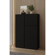 Vysoká komoda Asymetric v čiernom mate 01