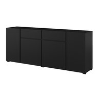 Komoda Asymetric 195 cm – čierny mat / 4 dvierka, 2 zásuvky 03