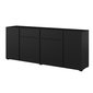 Komoda Asymetric 195 cm – čierny mat / 4 dvierka, 2 zásuvky 03