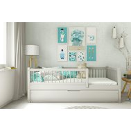 Jednolôžková posteľ Axel bis z masívneho dreva s úložným priestorom -80 x 160 / svetlosi01