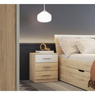 Nočný stolík Beta - dub san remo svetlý / biela 01