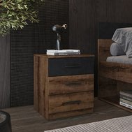 Nočný stolík Beta so šuplíkmi - dub monastery / čierna - 01