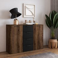 Tmavá komoda Beta - dub monastery / čierna - 01