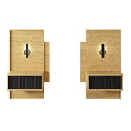 Nočný stolík 2ks BALTIC s LED osvetlením - dub baltic/čierna