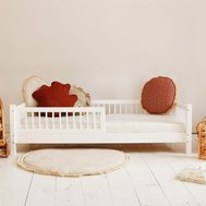 Detská masívna posteľ Basic so zábranou - 90 x 190 cm / biela