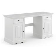 Písací stôl z masívu borovice Belluno Elegante 1 - biela