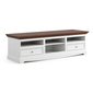 TV stolík z masívneho borovicového dreva Belluno Elegante 2 - biela / orech PL010B/O