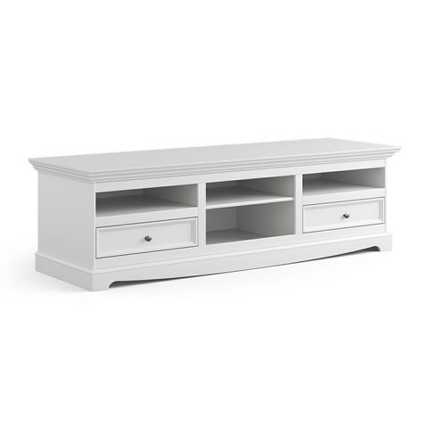 TV stolík z masívneho borovicového dreva Belluno Elegante 2 - biela PL010B