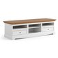 TV stolík z masívneho borovicového dreva Belluno Elegante 2 - biela /dub PL010B/D