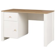 Moderný písací stôl Berg 6 - krémová / zlatý dub