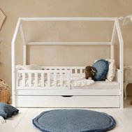 Detská domčeková posteľ Bianco Plus s úložným priestorom - 80 x 160 cm / biela