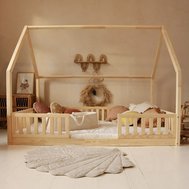 Domčeková posteľ Bianco duo z masívneho dreva - 140 x 200 cm / prírodná borovica