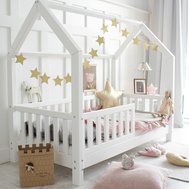 Detská domčeková posteľ Bianco 90 x 200 cm - biela