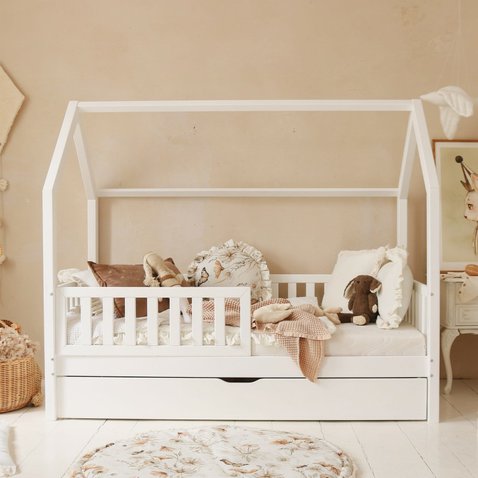 Domčeková posteľ Bianco Plus s prístelkou - 90 x 190 cm - biela - 01