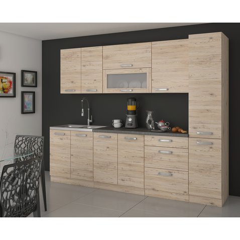 Klasická kuchyňa 260 cm - dub bordeaux 01