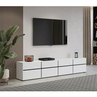 Moderný TV stolík Cross 225 cm - biela / čierna Moderný TV stolík Cross 225 cm - biela / čierna